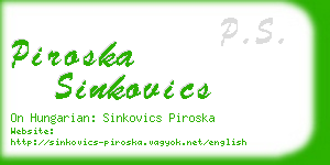 piroska sinkovics business card